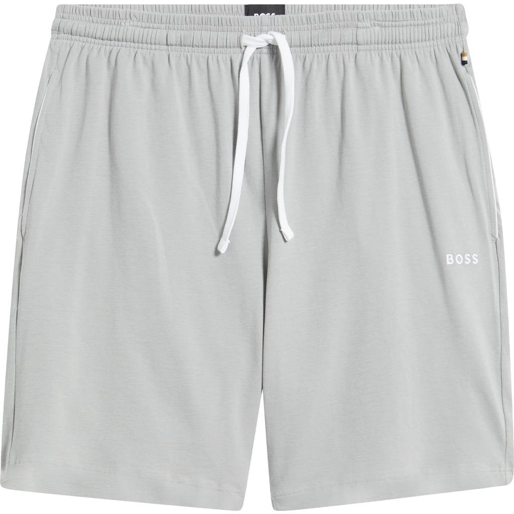 Hugo Boss Boss Mix Match Stretch Cotton Pajama Shorts In Gray