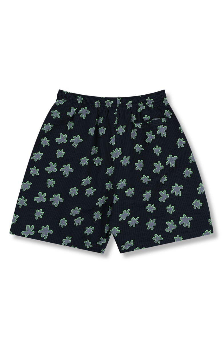 PLEASURES Floral Seersucker Shorts, Alternate, color, Black