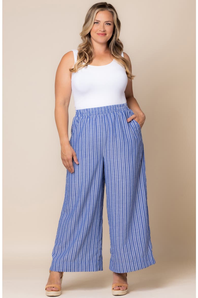 Eva Wide Leg Palazzo Pants, Alternate, color, BLUE STRIPE