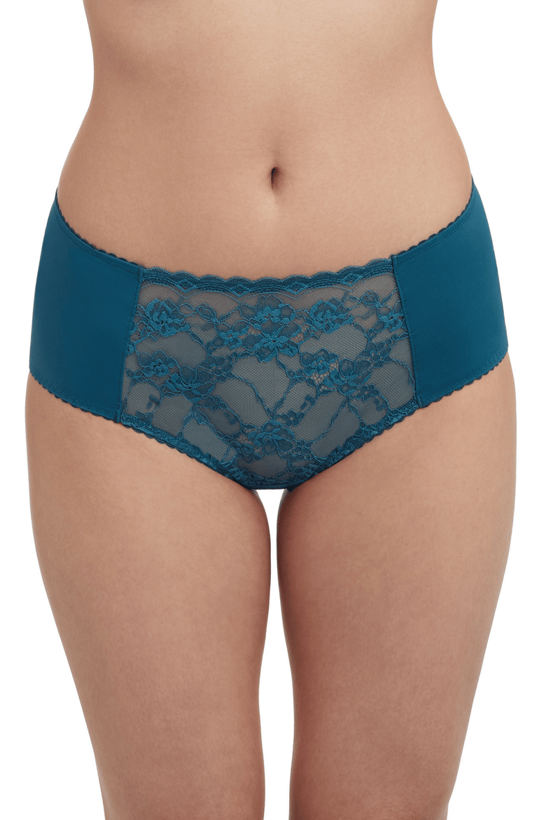 Coy Front Lace Brief, Main, color, Vintage Teal