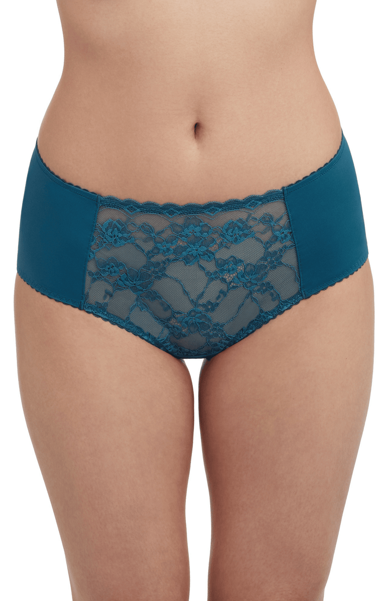 Skarlett Blue Coy Front Lace Brief, Main, color, Vintage Teal