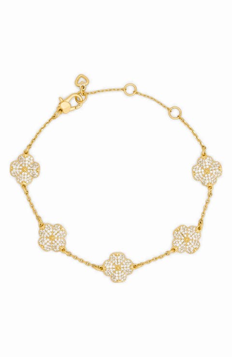 Pavé Scattered Clover Bracelet