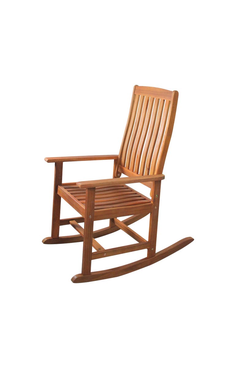 Northlight 43" Brown Solid Comfortable Outdoor Patio Rocking Chair, Alternate, color, Brown