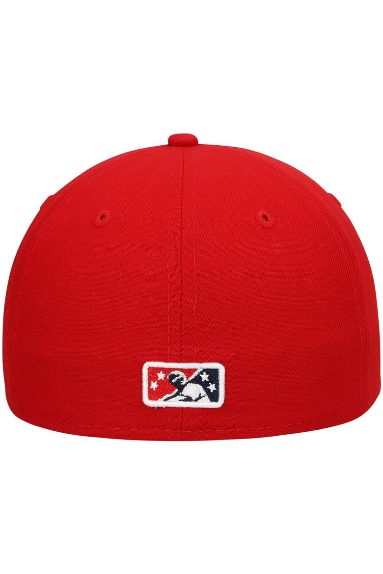 Men's New Era Red Louisville Bats Authentic Collection Road 59FIFTY Fitted Hat, Alternate, color, Red