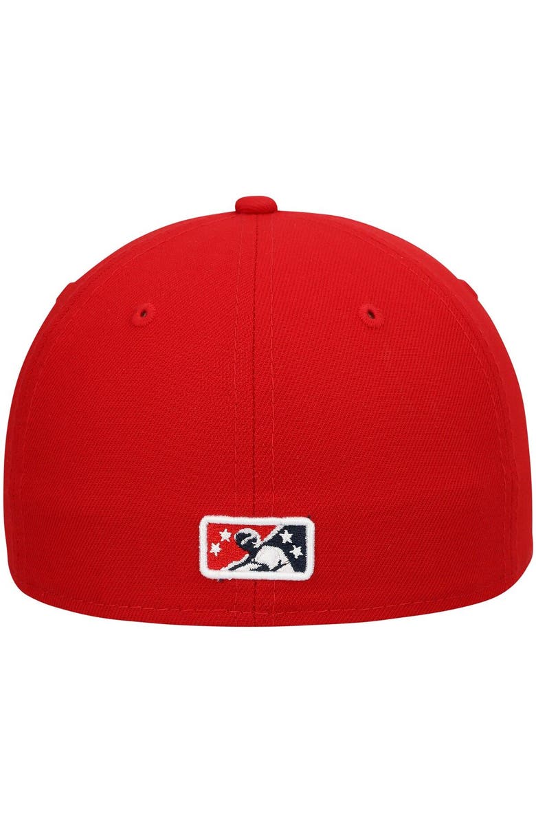New Era Men's New Era Red Louisville Bats Authentic Collection Road 59FIFTY Fitted Hat, Alternate, color, Red