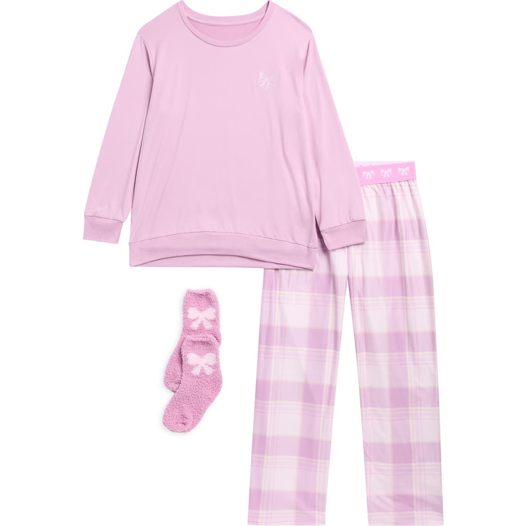 Sleep On It Kids' 3-piece Pajamas & Socks Set In Pink