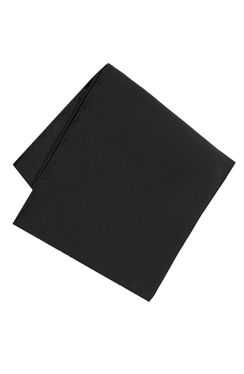 Brooklyn Brigade Men's Solid Satin Pocket Square, Main, color, Black