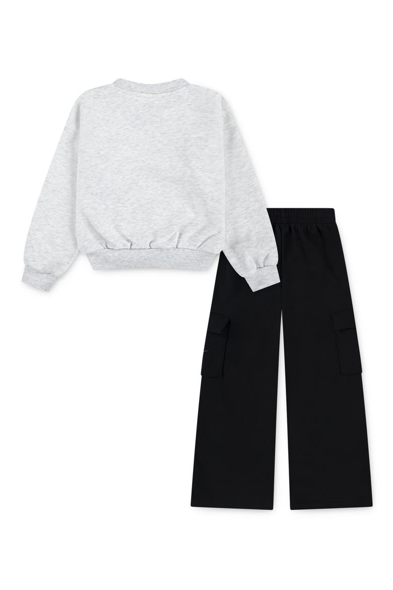 Kids' Essentials Sweatshirt & Cargo Pants Set, Alternate, color, BLACK