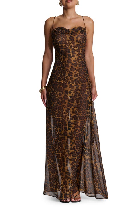 Strappy Open Back Chiffon Maxi Dress