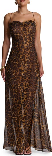 Strappy Open Back Chiffon Maxi Dress