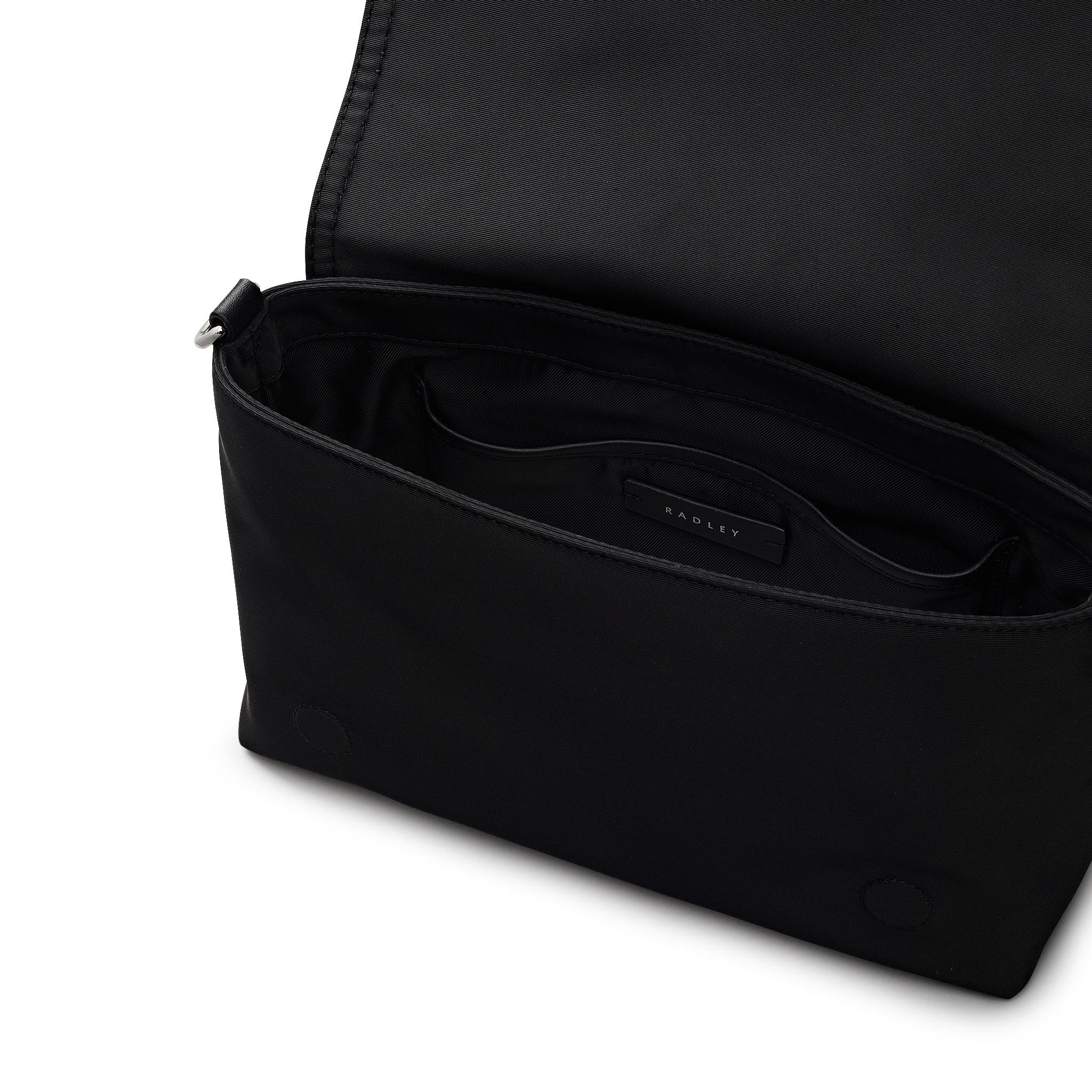 Radley Halley Row Medium Flapover Crossbody Bag, Alternate, color, Black