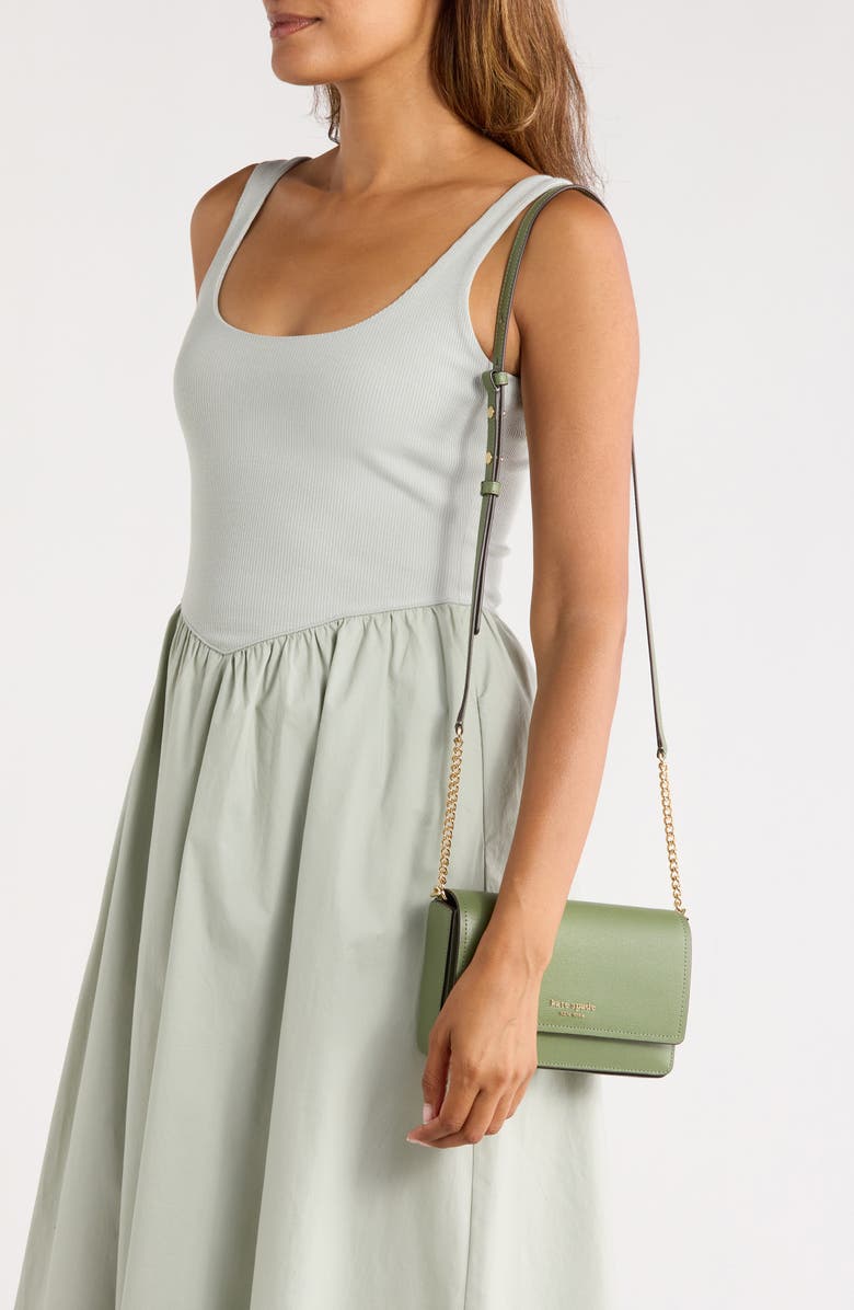 Kate Spade New York morgan leather wallet on a chain, Alternate, color, Cedar Stand