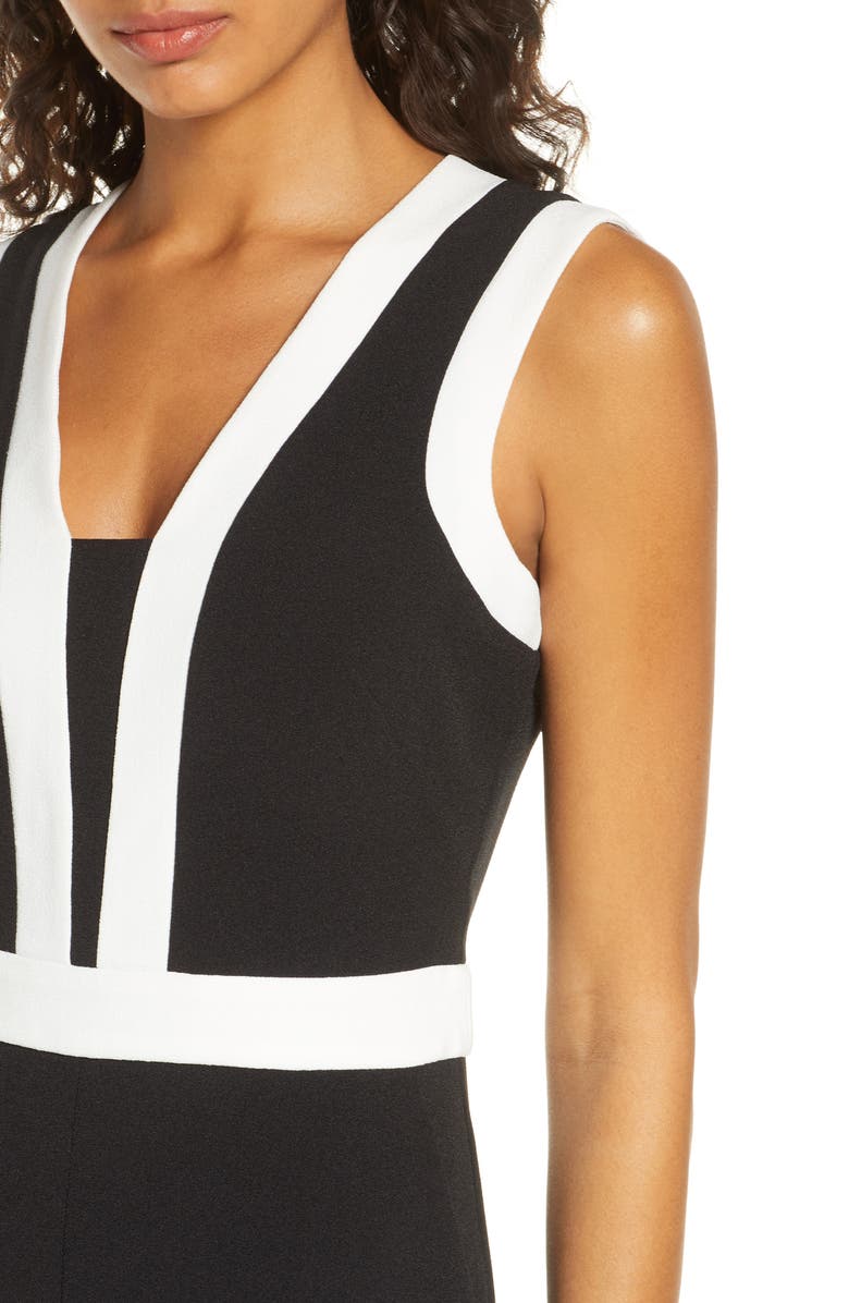 Vince Camuto Colorblock Crepe Jumpsuit, Alternate, color, 