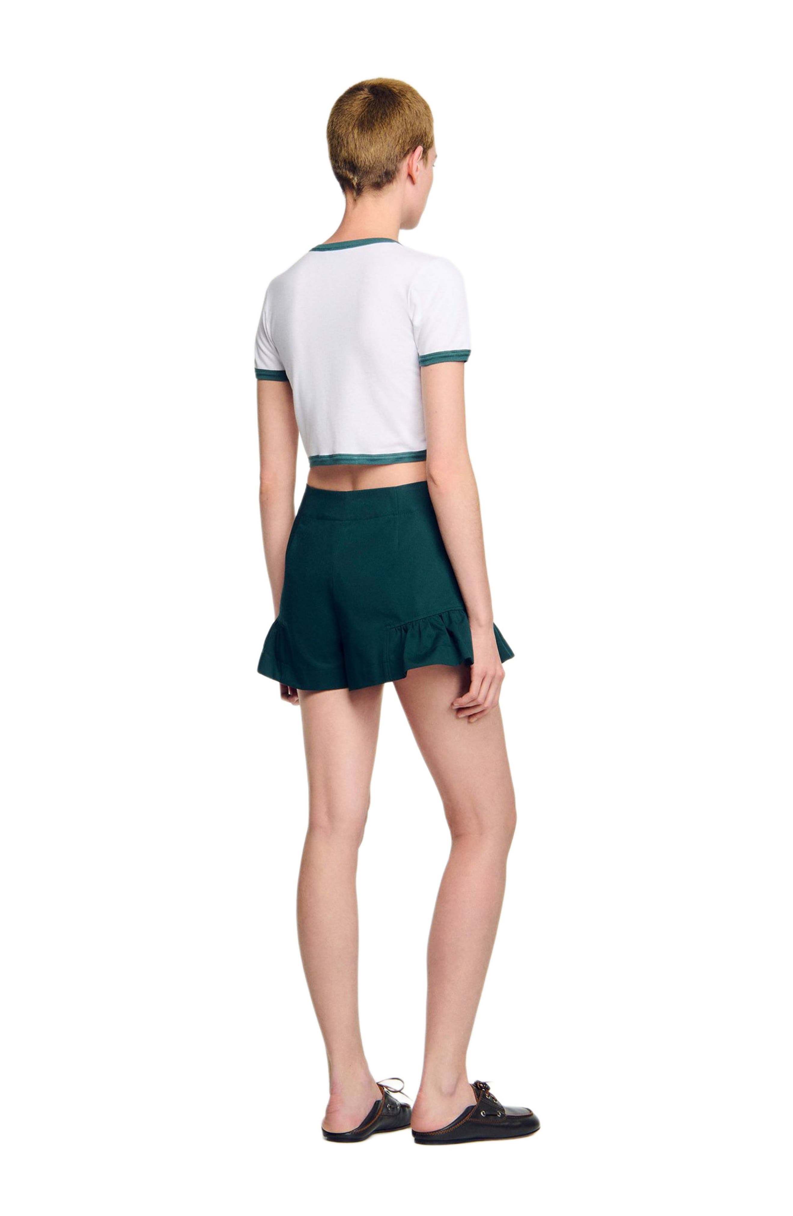 Two-tone cropped T-shirt - image 2