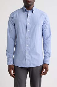 Peter Millar Eugene Tailored Fit Check Performance Poplin Button-Down Shirt