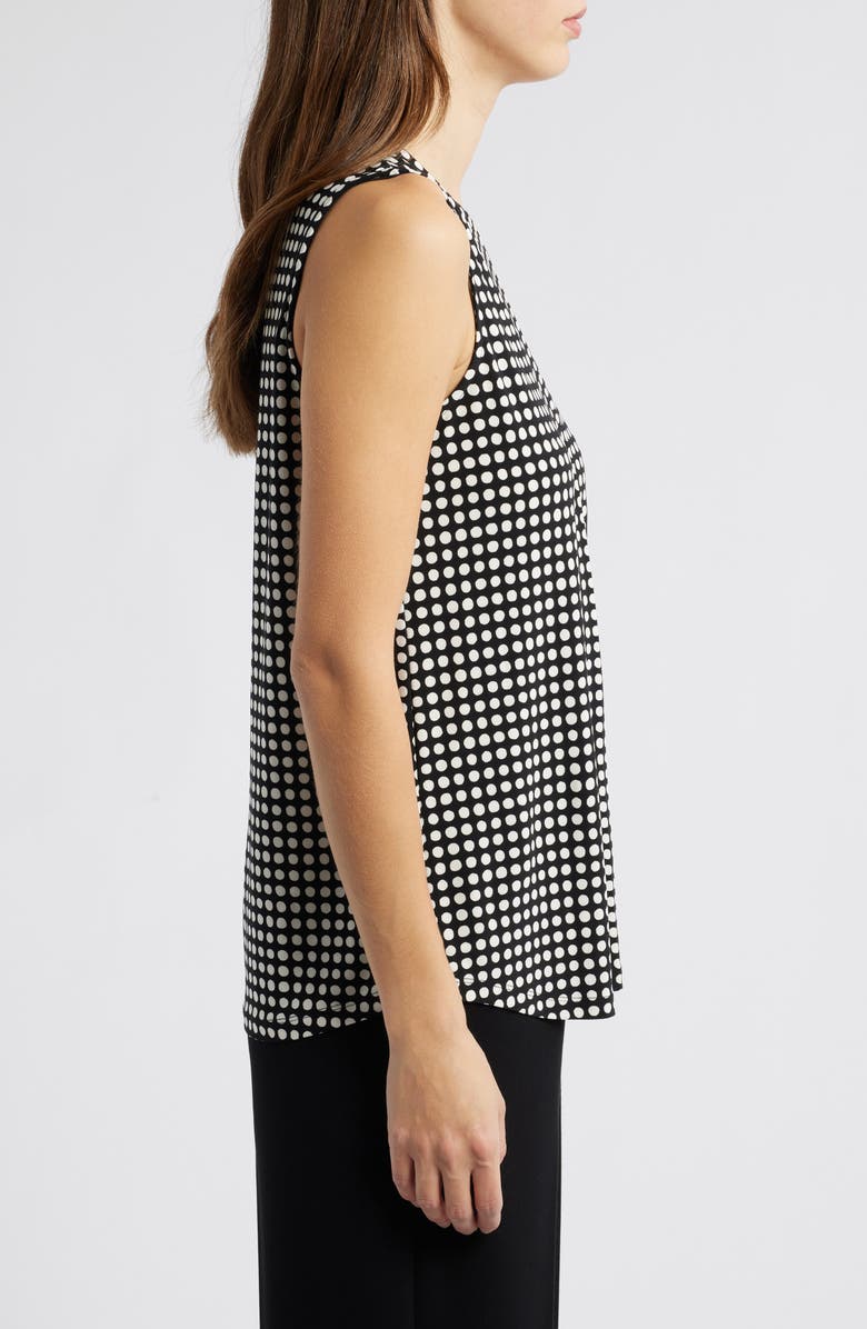 Anne Klein Polka Dot Pleat Front Shell, Alternate, color, Anne Black/ White