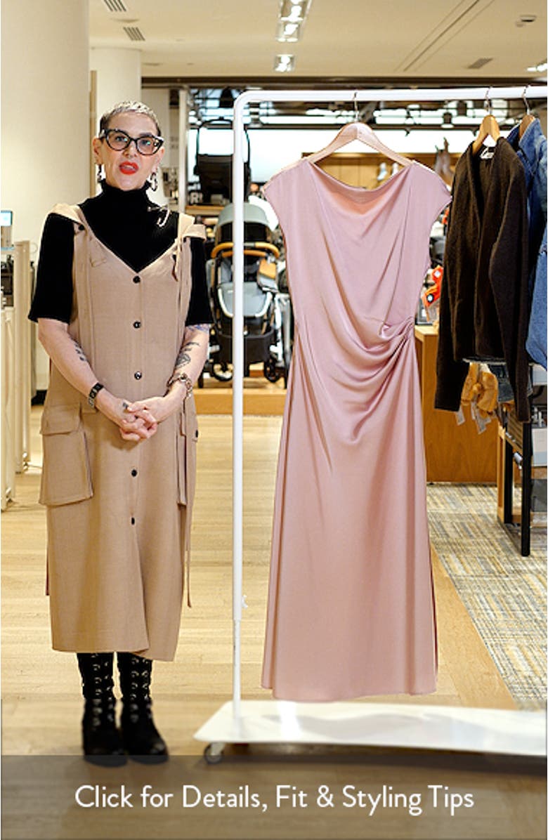 Side Ruched Satin Maxi Dress, sales video thumbnail