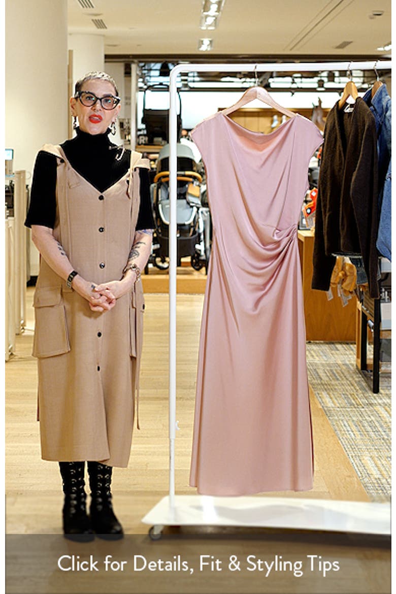 Side Ruched Satin Maxi Dress video