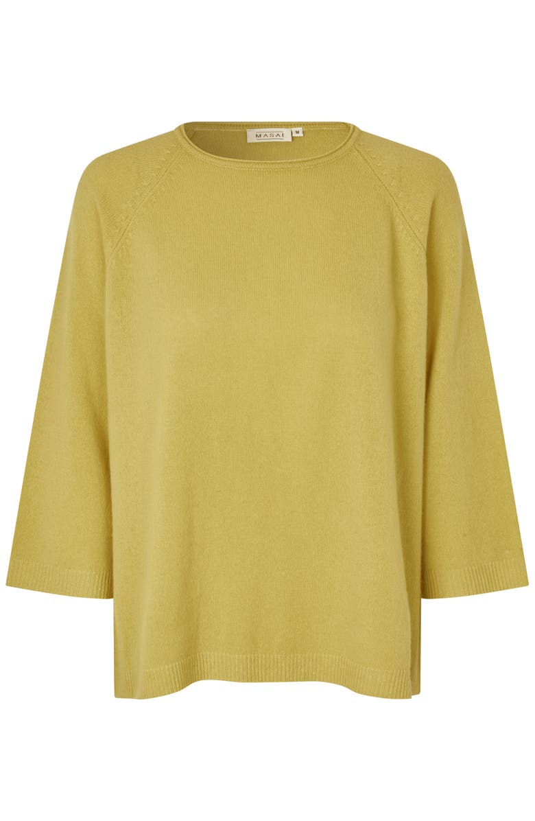 Masai Copenhagen Fabizia Round Neck Knitted Blouse, Alternate, color, Muted Lime