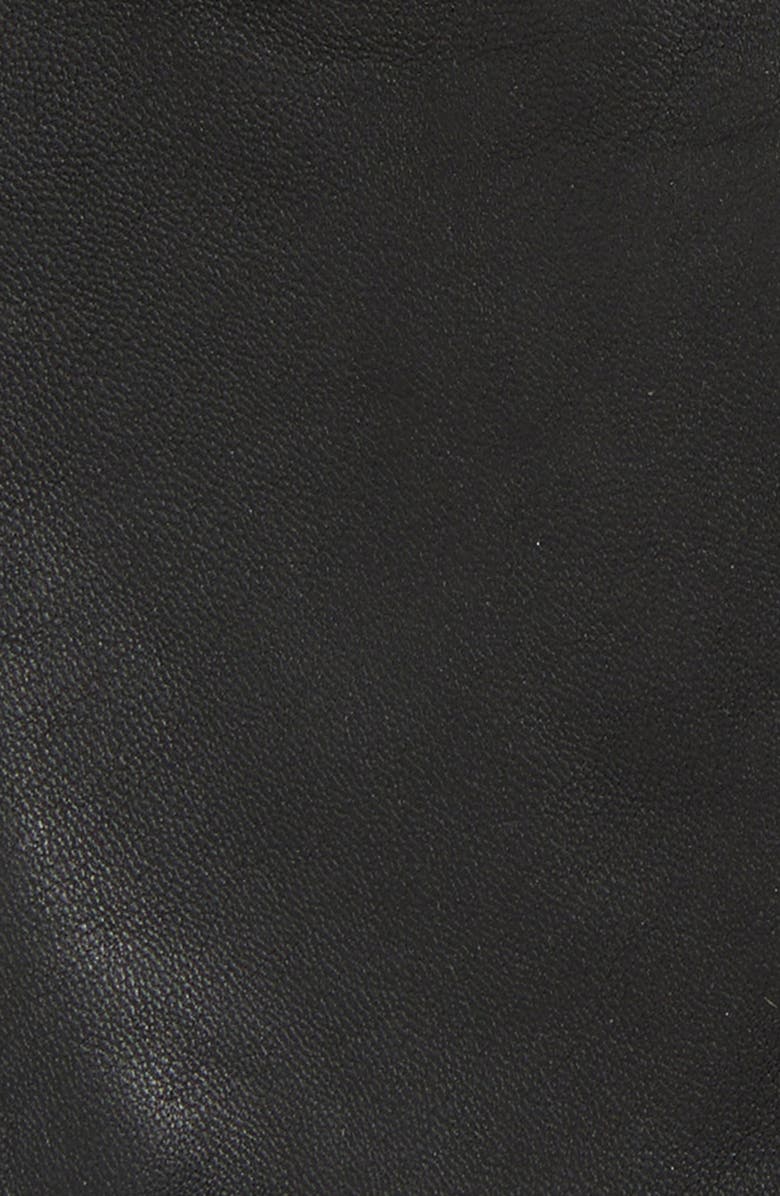 Cole Haan Leather Touchscreen Gloves, Alternate, color, Caviar