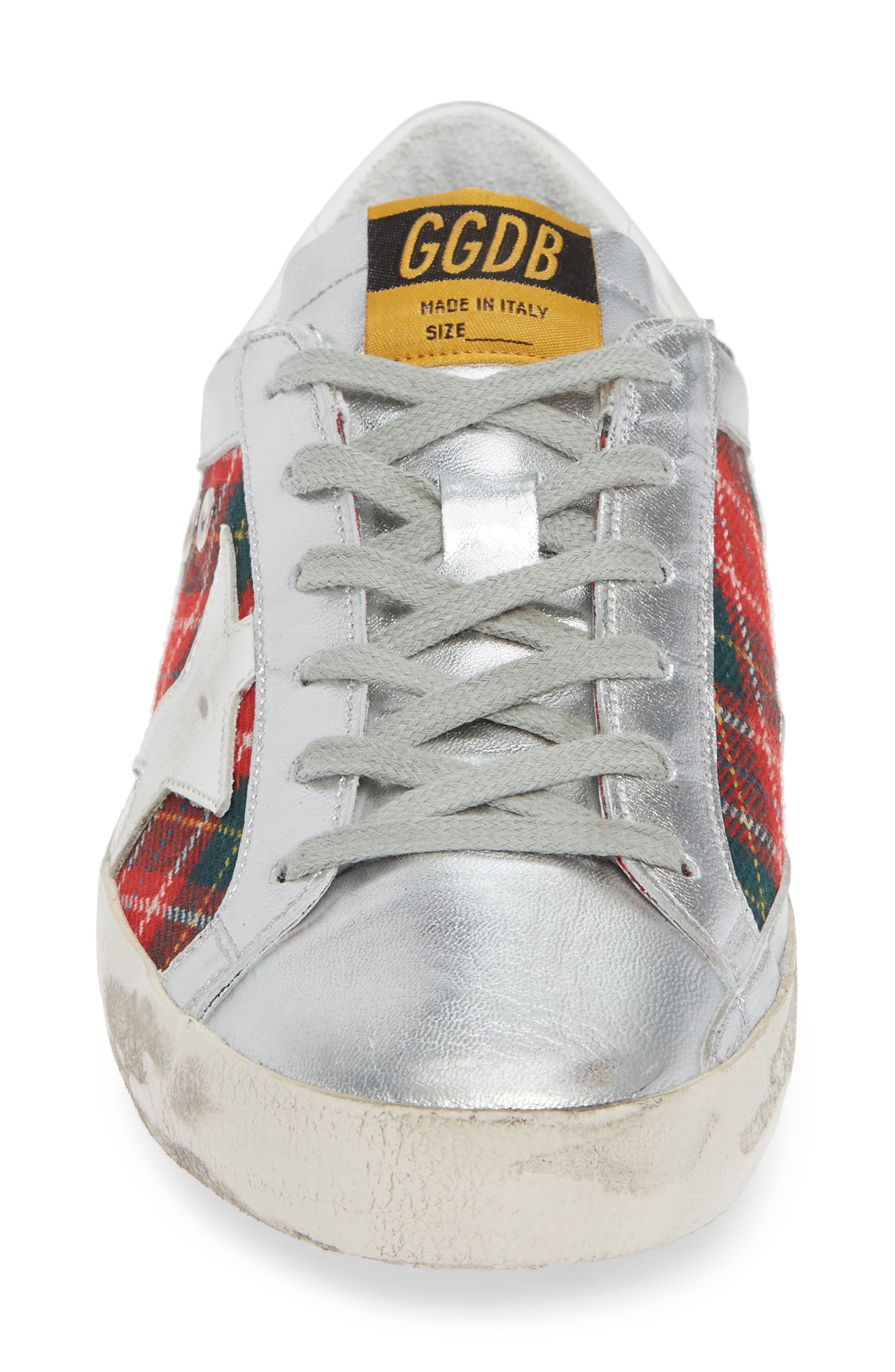 Superstar Plaid Sneaker (Nordstrom Exclusive), Alternate, color, GREY/ RED