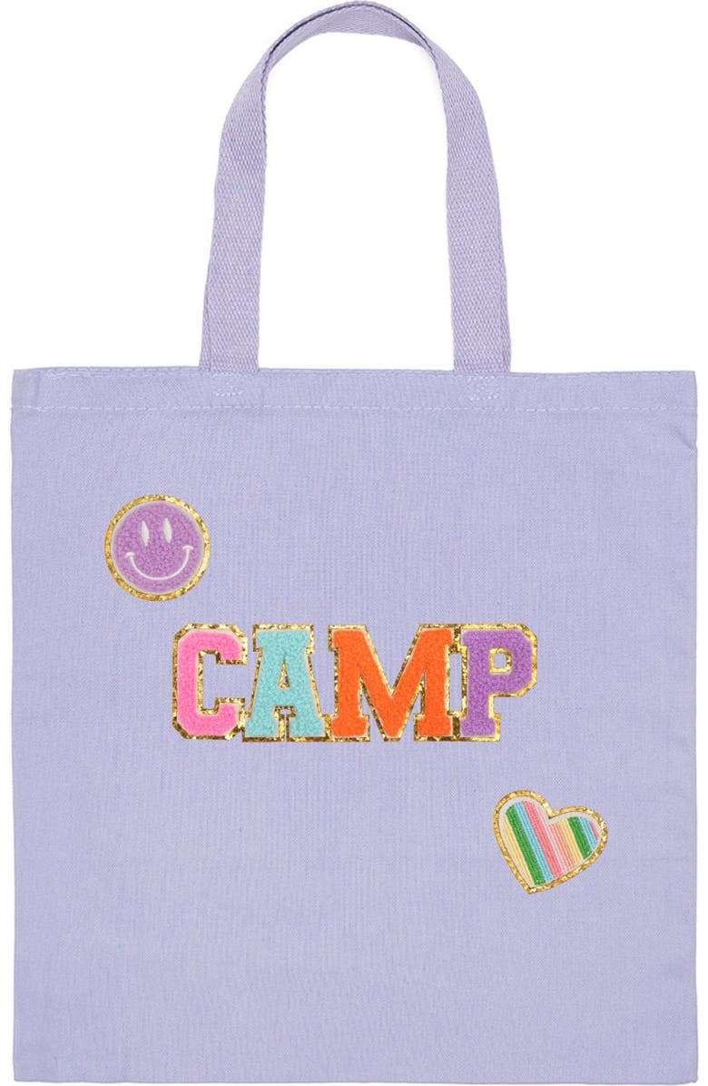 Sweet Wink Camp Patch Tote, Main, color, Lavender