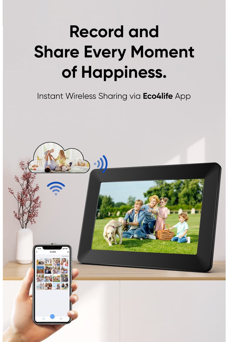 10.1" WiFi Digital Photo Frame, Alternate, color, Black