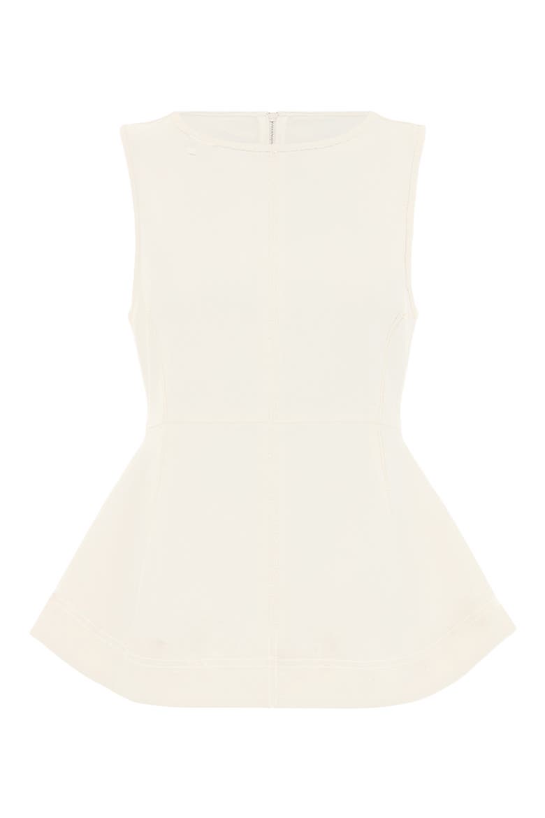 Chlo Sleeveless Organic Cotton Peplum Top, Alternate, color, ECRU