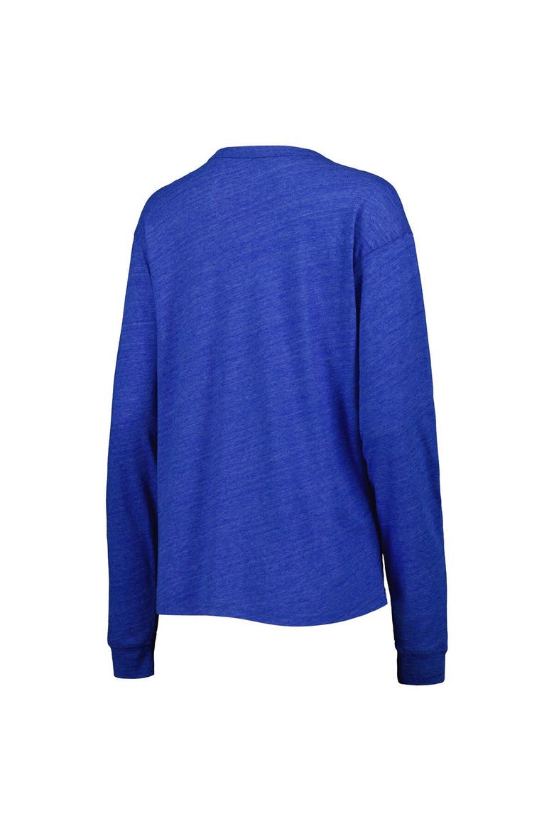 Women's League Collegiate Wear Heathered Royal Kentucky Wildcats Team Seal Victory Falls Oversized Tri-Blend Long Sleeve T-Shirt, Alternate, color, Heather Royal