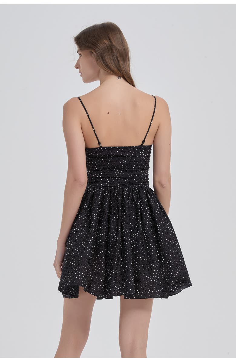 nuaje nuaje Reverie Twist Front Ruched Cotton Mini Dress, Alternate, color, Black