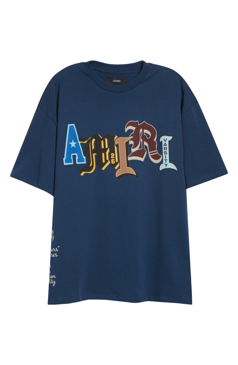 AMIRI Varsity Patch Oversize Cotton T-Shirt, Alternate, color, Dark Indigo