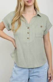 Blu Pepper Stripe Pocket Shirt