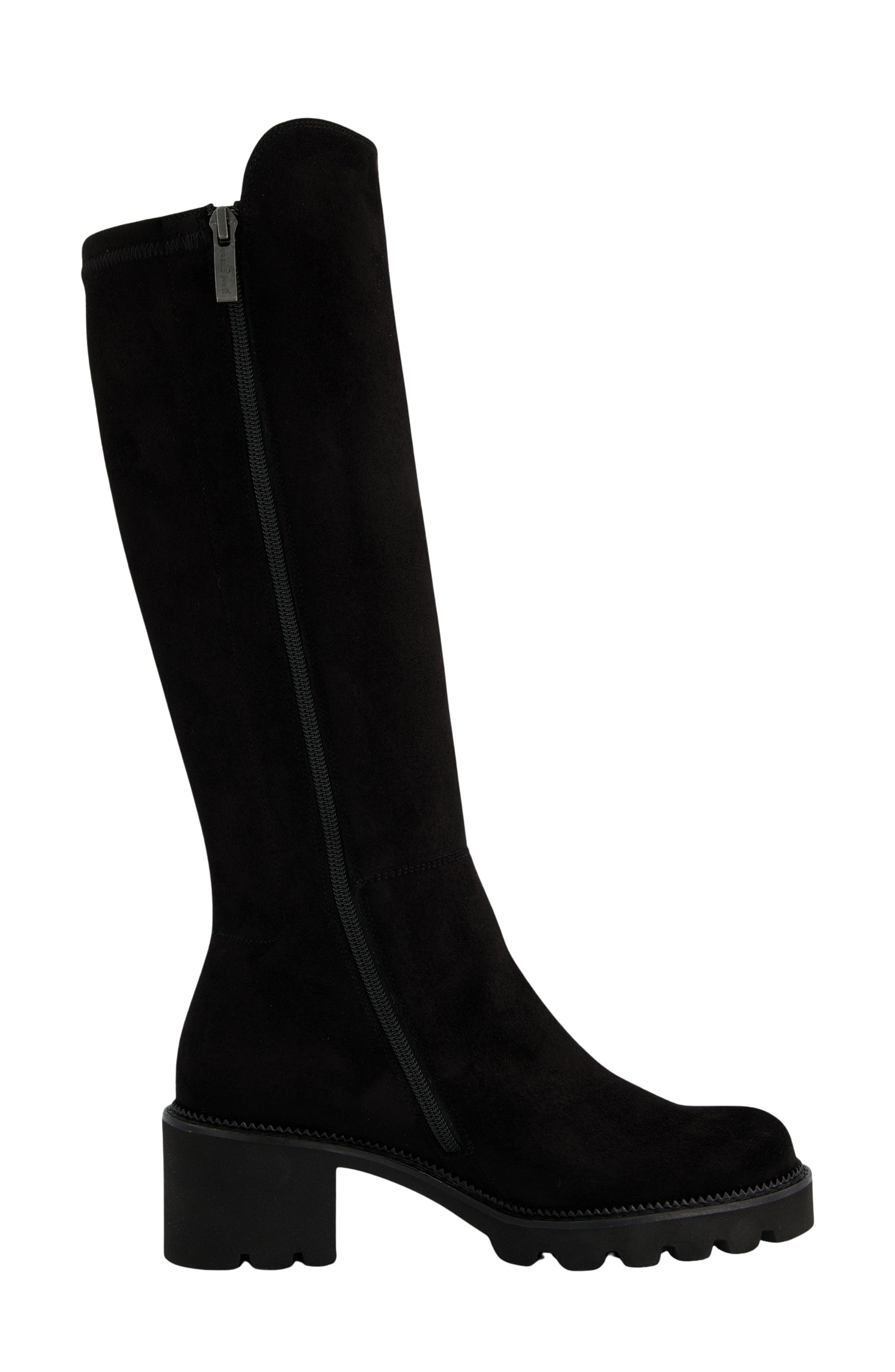 Evette Knee High Boot, Alternate, color, BLACK SOFT STRETCH