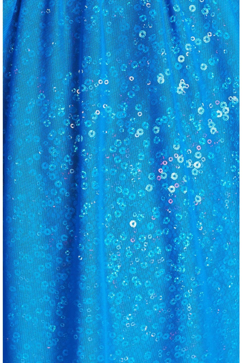 Chiffon Overlay Sequin Dress, Alternate, color, AZURE