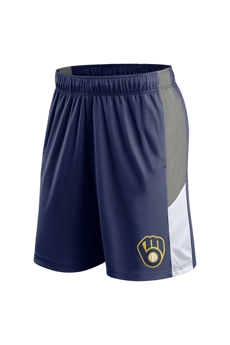 Men's Profile Navy/Gray Milwaukee Brewers Team Shorts, Alternate, color, Gray