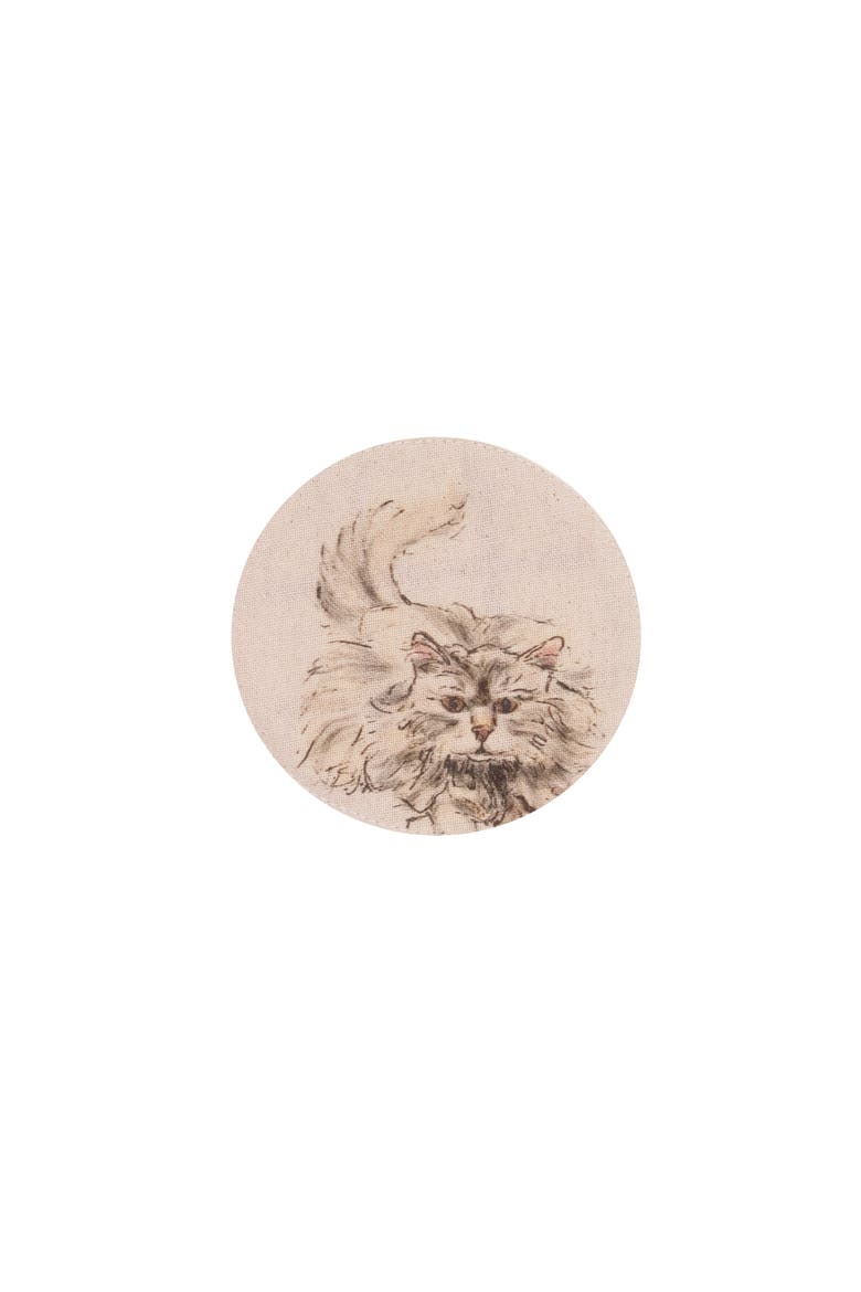 Vintage Cats Pet Cotton Set of 4 Drink Coasters 4", Alternate, color, Brown