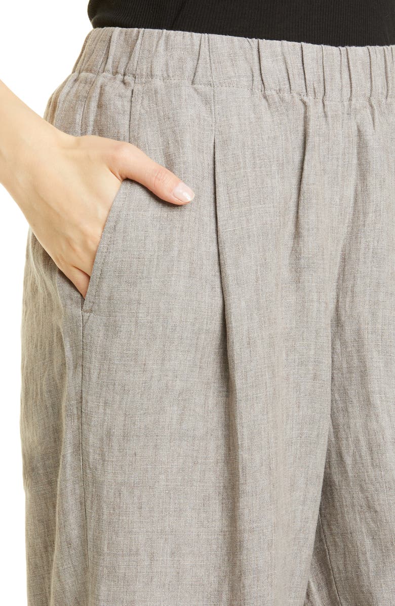 Eileen Fisher Straight Leg Organic Linen Ankle Pants, Alternate, color, 