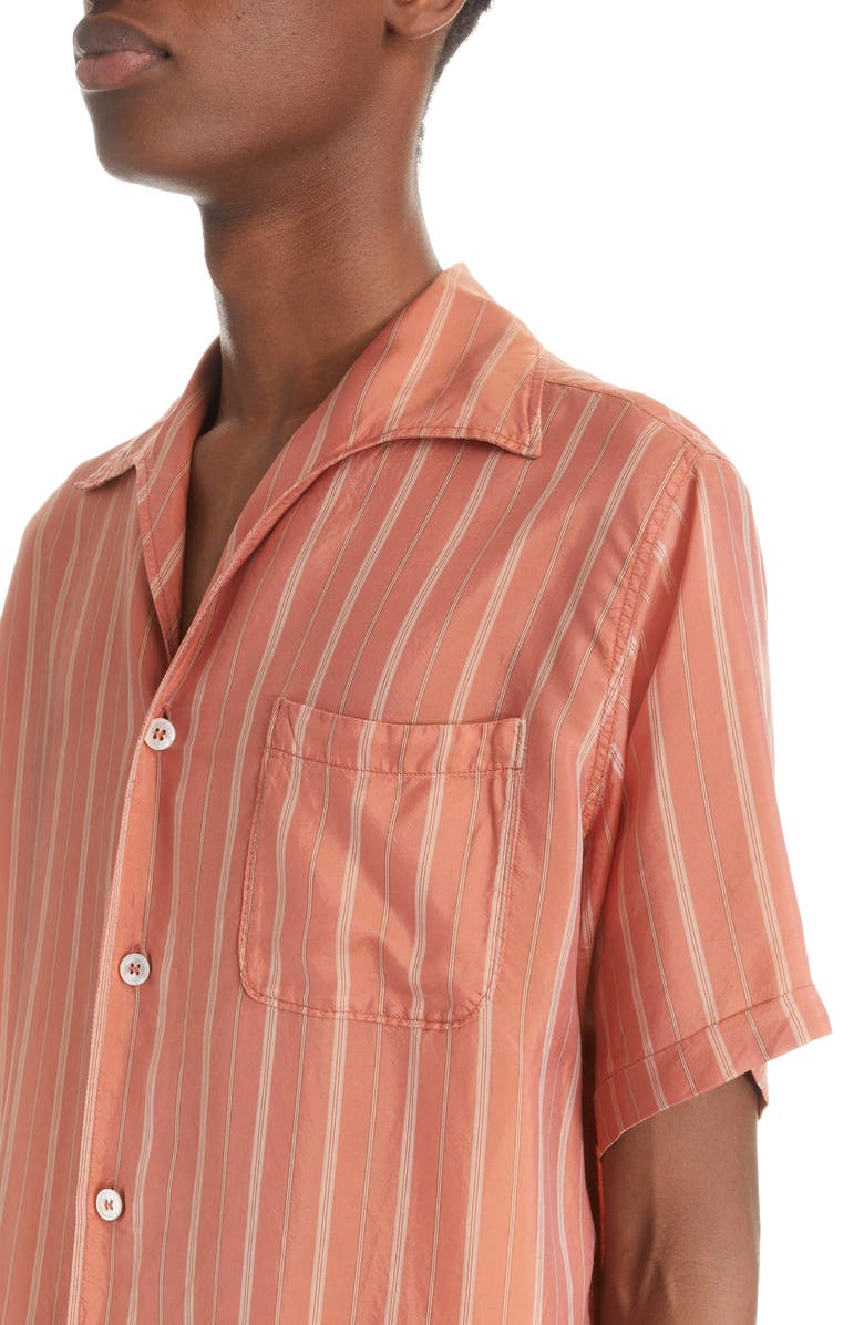 Maison Margiela Stripe Cupro Twill Button-Up Shirt, Alternate, color,