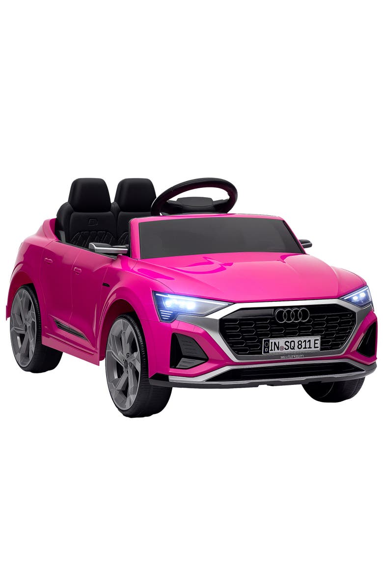 Qaba Audi Q8 e-tron Sportback 12V Kids Ride on Car with Remote, 4 Spring Suspension Wheels, Main, color, Pink