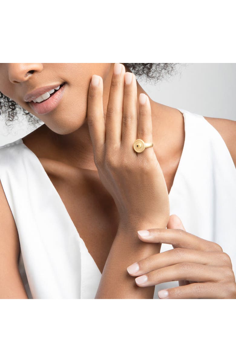 ZARUX EVIL EYE Pinky Ring, Alternate, color, Yellow Gold