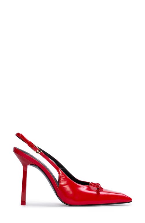Black Suede Studio Vie Slingback Pointed Toe Pump In Cherry Leather