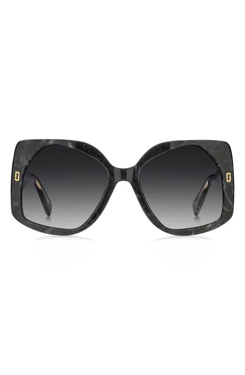 56mm Geometric Square Sunglasses