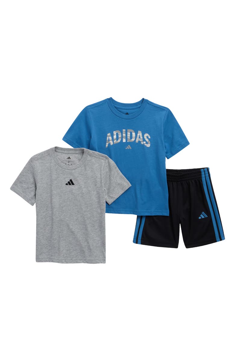 adidas 3-Pack Assorted Graphic T-Shirts & Shorts Set, Main, color, Dusky Ink