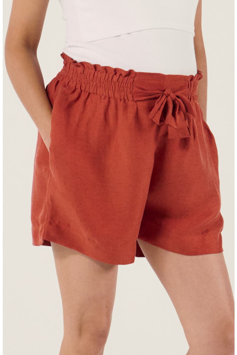 Maternity Twill Smock Shorts Nubie, Main, color, Copper