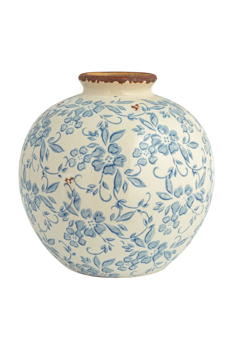 Vase with Transferware Pattern, Alternate, color, White
