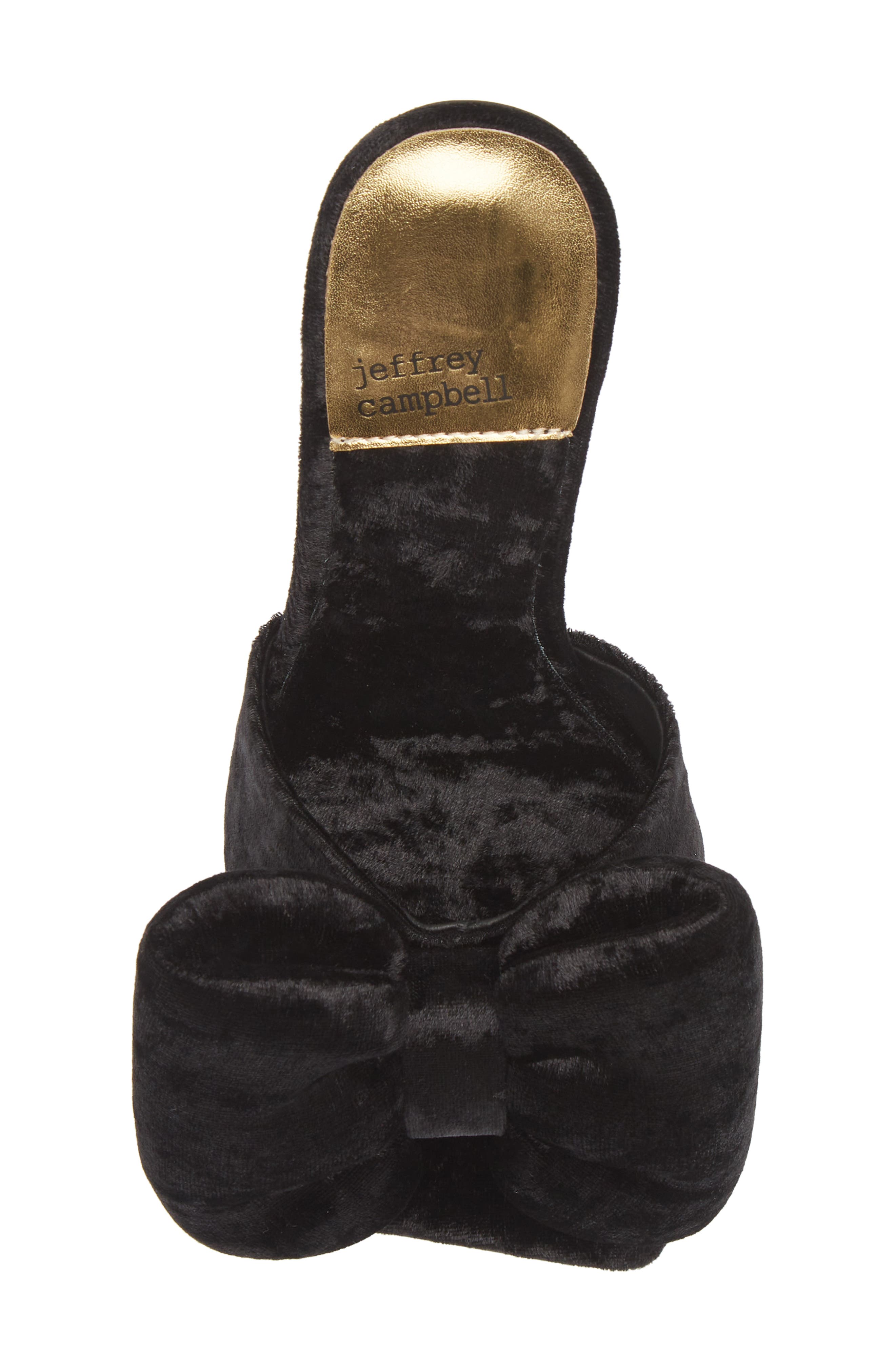 Bow Down Slide Sandal, Alternate, color, BLACK VELVET GOLD