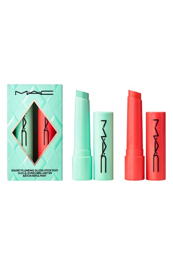 Mac Cosmetics Squirt Alert Plumping Lip Gloss Duo $54 Value In Transparent