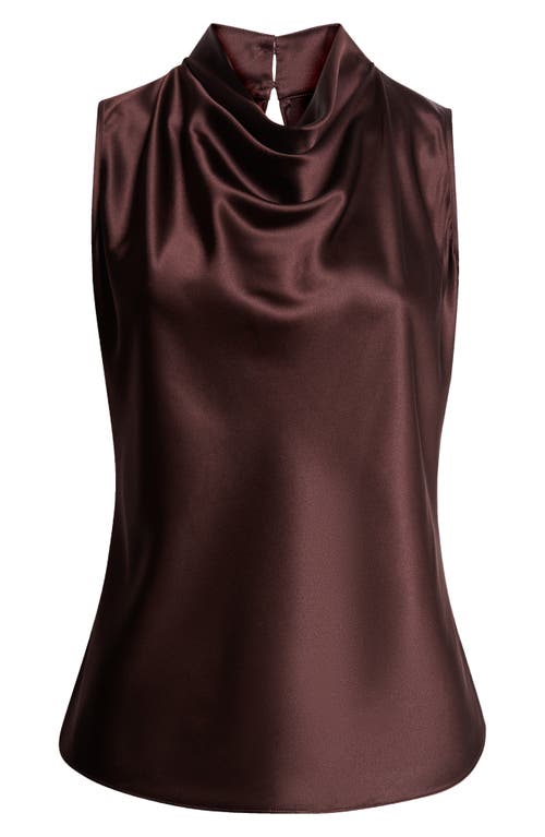Veronica Beard Tam Cowl Neck Sleeveless Silk Blend Top In Burgundy