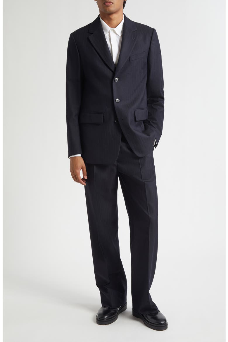 Kiel Tonal Stripe Wool Suit, Main, color, NAVY