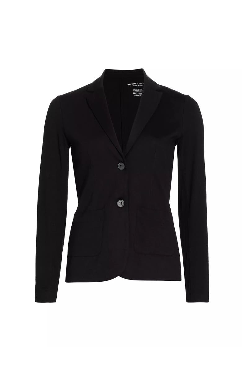 Majestic Filatures Soft Touch Two Button Blazer, Main, color, Noir